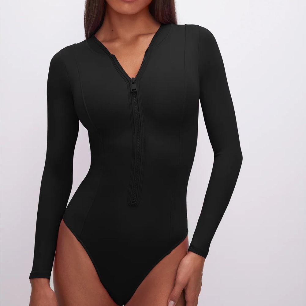 Good American Long Sleeve Compression Swimsuit
